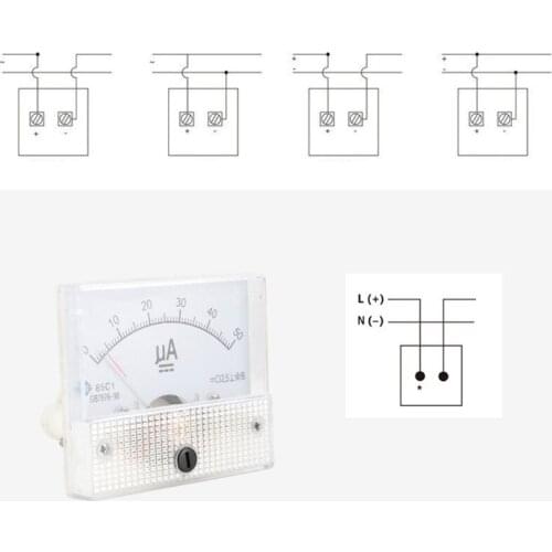 XXFF 85C1-UA Ammeter Mechanical Pointer Type Analog Current Panel Meter Current Meter DC 50/100/200/500UA