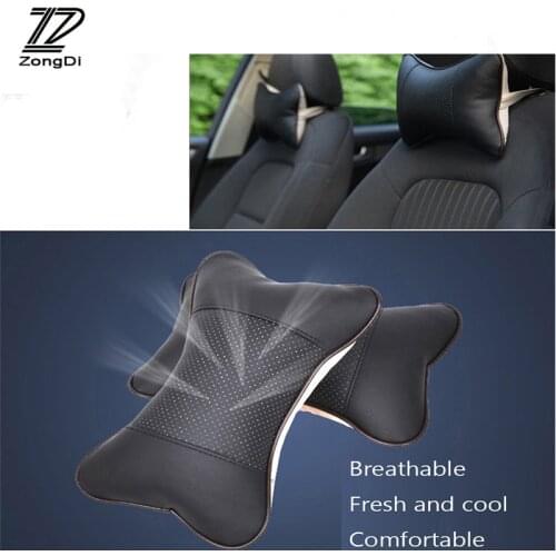 ZD For Audi A4 B7 B5 A6 C6 Q5 TT Honda Civic 2006-2011 Fit Accord CRV Car Headrest Auto Neck Pillow Accessories Leather Cushion