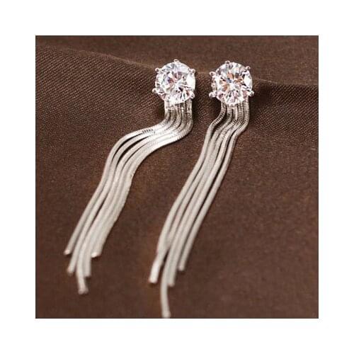 REETI 925 Sterling Silver Cubic Zirconia Square Wedding Dangle Earrings For Women Luxury Lady Party Fashion Jewelry