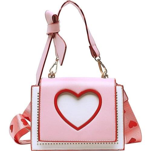 Heart Handbags Women Shoulder Bags Fashion Designer Luxury Crossbody Bag for Ladies High Quality Casual Flap Cute Messenger Bags