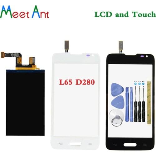 New High Quality 4.3" For LG L65 D280 D280N and L65 D285 Lcd Display With Touch Screen Digitizer Sensor