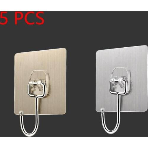 1-5Pcs Bathroom Towel Hoohs Self Adhesive Wall Hooks Transparent Hook Holder Kitchen Organizer And Storage Shelf Racks Bathroom