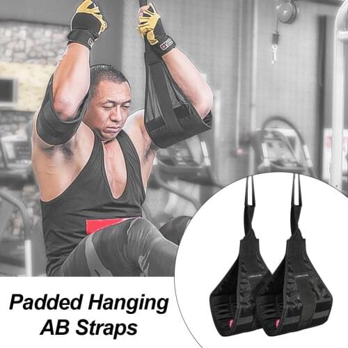 1 Pair Padded Hanging AB Straps AB Sling Suspension Hanging Straps Belts Abdominal Muscles Training Pull Sit