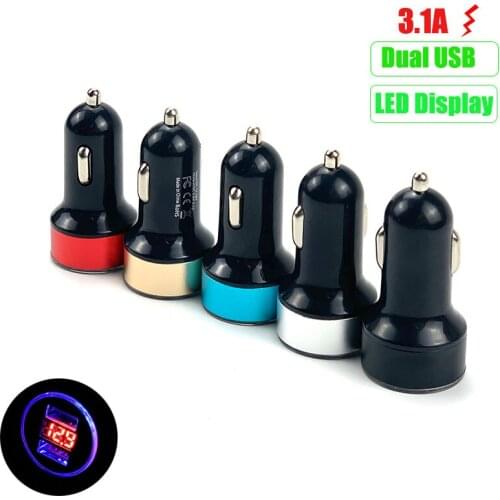 3.1A Dual USB Car phone Charger For Toyota SIENTA Vellfire Verso PROACE Hilux Tacoma Tundra 4Runner FT-EV FT-HT FT-AC AYGO