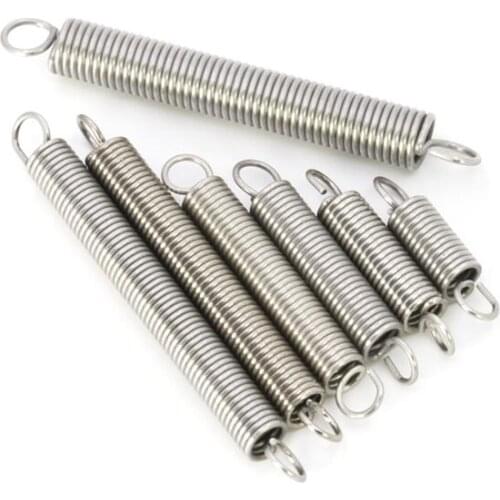 3pcs 0.8mm wire diametetr 8mm outside diameter stainless steel small tension spring linear 20mm-50mm length