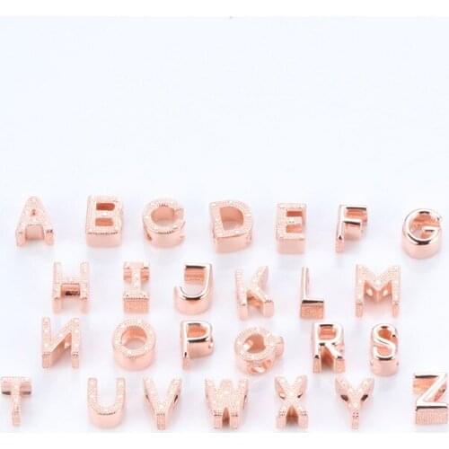 Authentic 925 Sterling Silver New Rose Gold Creative English Alphabet Beads Fit Original Pandora Bracelet For Women Diy Jewelry