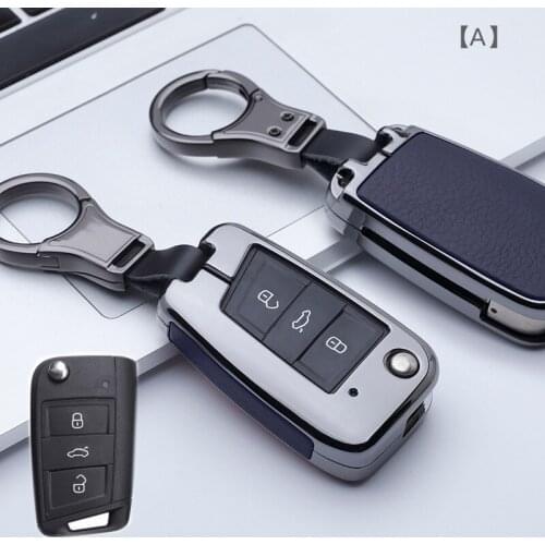 2020 NEW High Quality Zinc Alloy Leather Car Smart Key Case Cover Shell for Volkswagen Sagitar Bora Tiguan Golf Polo LaVida