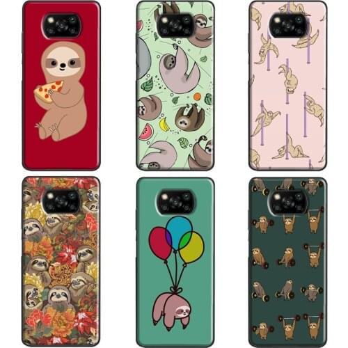 Cute Sloth Animal For POCO M3 F1 F2 F3 X3 Pro Case For Xiaomi Mi 11 Lite Ultra Note 10 Mi 10T 9T Pro Coque