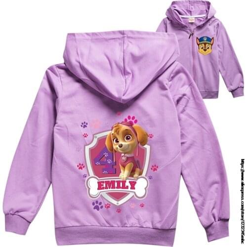 Childrens Spring and Autumn Zipper Jacket PAW PATROL Boys Hoodie Cotton Full Sleeve Clothes Jacket Girls Sweatshirt Tops