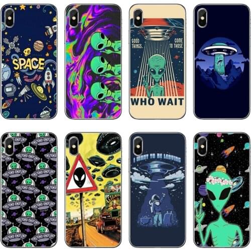 Aesthetics Cartoon alien space Transparent Phone Case For iPhone 12 11 Pro Max Mini XS Max XR X 8 7 Plus 6 6S Plus 5 5S SE 2020
