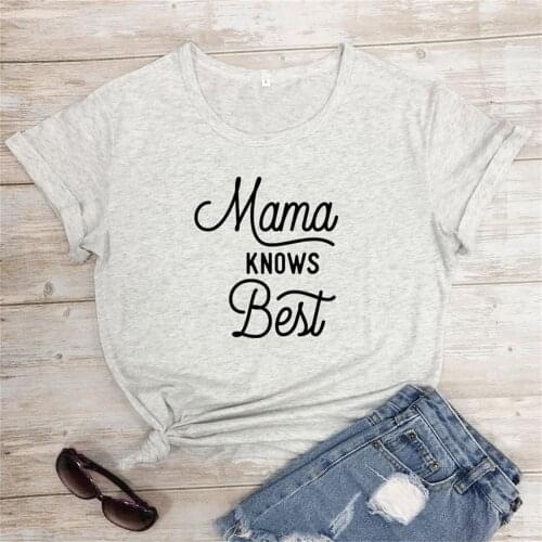 Mama Knows Best Polyester T-shirt Funny Mothers Day Gift Tshirt Casual Women Summer Short Sleeve New Mom Tee Shirt Top TX5328