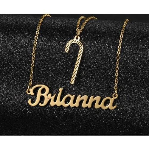 MYDIY Custom Personalized Name Necklace Stainless Steel Crutch Creativity Necklaces Collar Jewelry For Women Christmas Gift