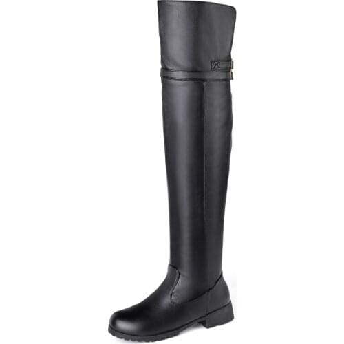 Classic PU Oversized Boots Warm Winter Boots Metal Zippers Comfortable Plush Buckle Womens Boots Available for 48yards 47yards