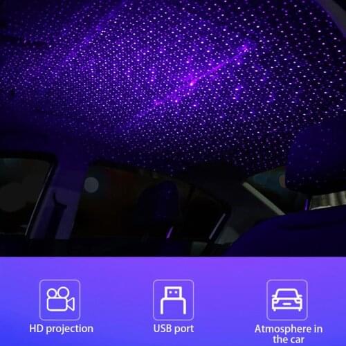 Car Atmosphere Lamp Roof Star Light Interior LED Starry Laser Projection Light USBLED Interior Ceiling Projector Galaxy Lights