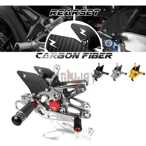 Motorcycle CNC & Carbon Fiber Footrest Rear Sets Adjustable Rearset Foot Pegs for BMW S1000RR S1000R S1000 R/RR 2009-2014