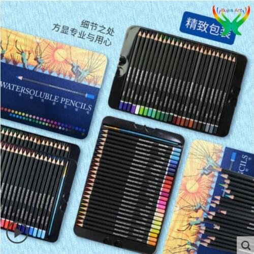 48 color water soluble color lead brush set water soluble color pencil for children professional beginners hand drawing art suit
