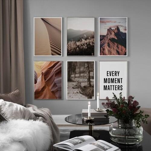 Scandinavia Home Decoration Canvas Poster Desert Elk Valley Nordic Style Landscape Wall Art Print Painting Picture Living Room