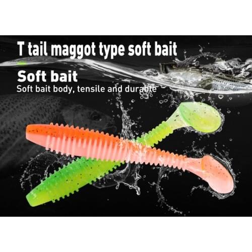 Fishing Soft Lure Baits 55mm 65mm 75mm T-Tail Easy Shiner Silicone Worms Soft Baits Jigging Swimbait Wobblers Baits Tackle