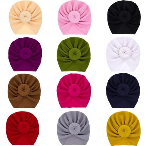 Pudcoco Baby Accessories Newborn Toddler Kids Baby Boy Girl Solid Knot Hats Turban Cotton Beanie Candy Color Hat Winter Warm Cap