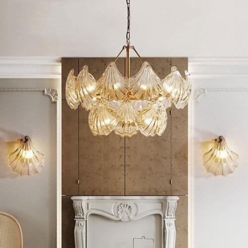 Modern simplicity shell wall lamp bedroom cafe morrior restaurant mounted sconce bedside light fixture