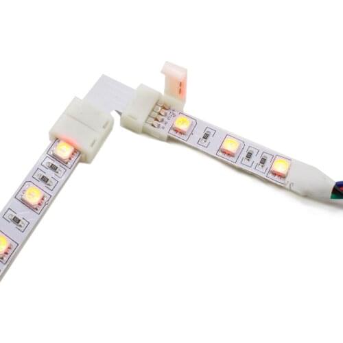 5050 RGB LED Strip Light 10mm 4 Pin L shape led rgb connector For connecting corner right angleL Shape LED Connector