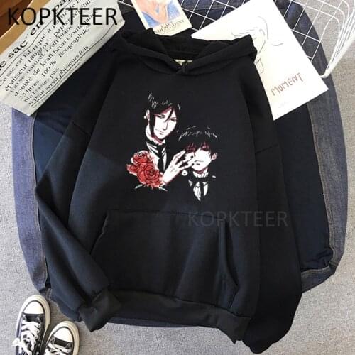 Black Butler Sebastian Ciel Phantomhive Anime Hoodies Men Women Harajuku Japanese Style Streetwear Long Sleeve Hooded Pullovers