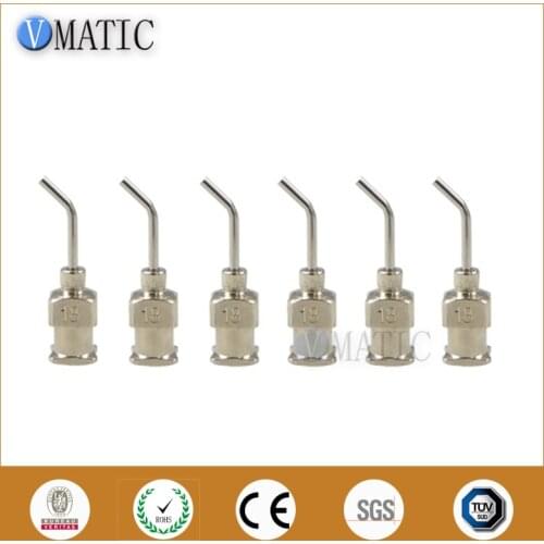 High Quality 12Pcs 1/2'' Inch 18G 45 Degree Bent Stainless Steel Dispensing Needle