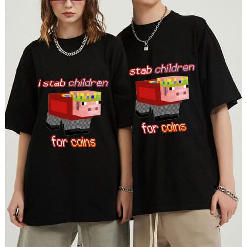 Technoblade I Stab Children for Coins Summer Funny T Shirt Men Print Election T-shirt Casual Tees Fashion Streetwear TShirt