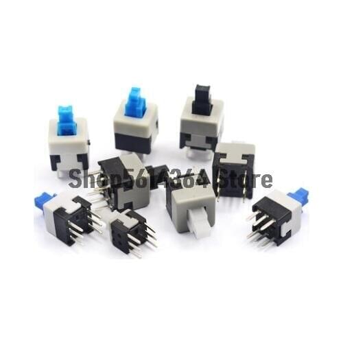 10pcs 5.8*5.8 7*7 8*8 8.5*8.5MM 6Pins Lock/ Unlock Push Button Switch