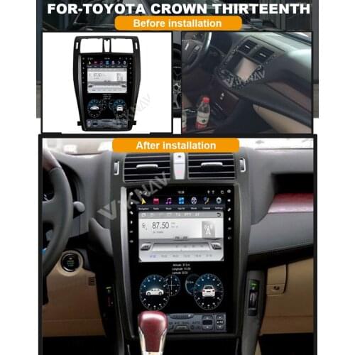 13.6 inch Android vertical screen car GPS navigation For-TOYOTA CROWN 13th multimedia DVD support carplay