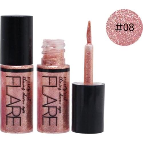 14 Colors Shimmer Eye Shadows Eyeliner Makeup Cosmetics Shining Glitter Liquid Eyeliner Long Lasting Eye Shadow Brush Pencils