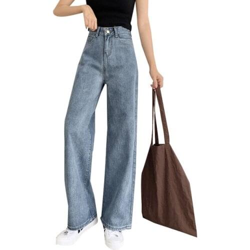 2019 Womens Hole Ripped Jeans Loose Pants Trousers Boyfriend Jeans for Womens Casual High Waist Denim Jeans