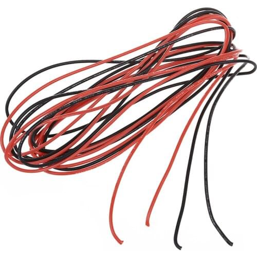2x 18 Gauge AWG Silicone Rubber Wire Cable Red Black Flexible