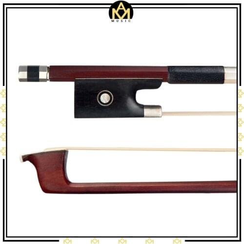 4/4 Violin Bow Brazilwood Bow Octagonal Stick Sheepskin Grip White Mongolia Horsehair Ebony Frog W/ Paris Eye Inlay