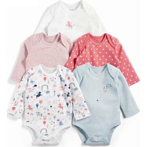 4/5 Pieces/Pack Baby Bodysuits 2020 Spring Quality Baby girl clothes 100% Cotton Long Sleeves Bebe boys clothing Jumpsuit