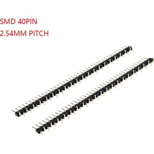 5PCS SMD SMT 1X40 PIN single row MALE 2.54MM PITCH PIN Header Strip connector 40 PIN 1*40 40p 40PIN FOR PCB BOARD