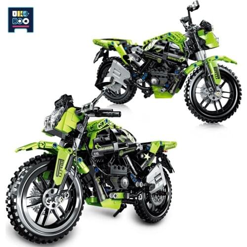 518pcs Technicals Speed Champions Motorcycle DIY Model Building Blocks City Car Racing Motorbike Bricks Toys For Children gift