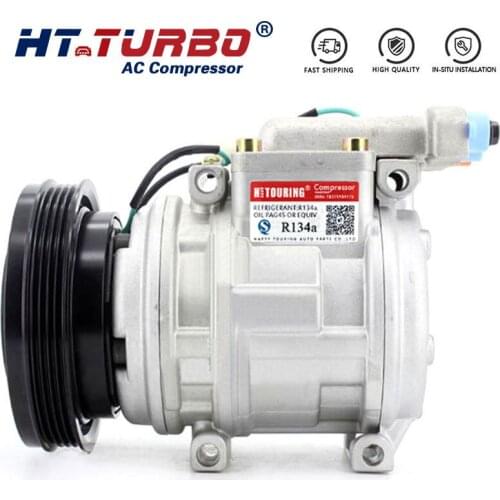 Auto AC Compressor 10PA15C for Car Daewoo Solar V Excavator Doowon 2208-6013 22086013 2208-6013A 22086013A 4PK 12V / 24V