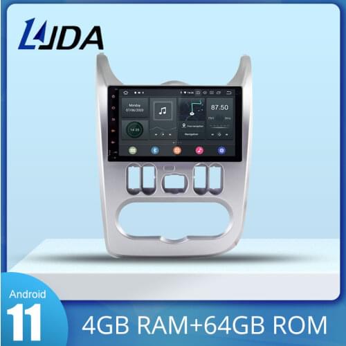 LJDA Android 10 Car Multimedia Player For Logan Sandero Duster 2015 2016 GPS Navigation 1Din Car Radio Stereo 4G+64G DSP Stereo