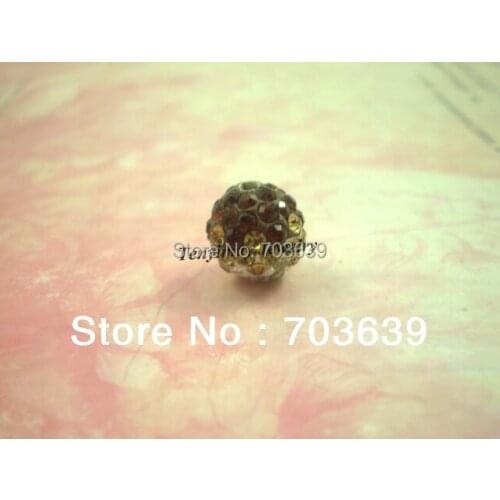 Free Shipping 10mm Clay Champagne Gradient Crystal Ball Beads 50pcs/Lot