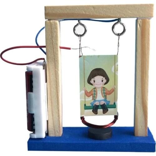 Wooden Electromagnetic Pendulum Childrens Electric Swing Toys Science Experiment Kits Creative Assembly STEM Projects
