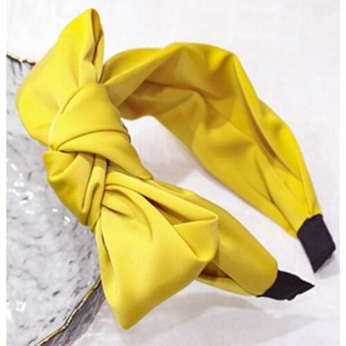Women Hair Ornament Korean New Solid Fabric Bowknot Hairband Holiday Headwear Adults Bow Headband Teen Gilrs Bowknot Headbands