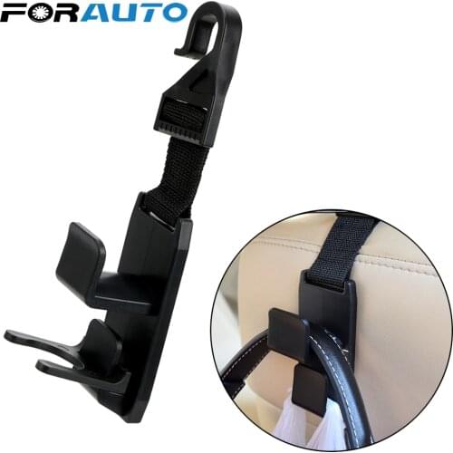 FORAUTO 1 Piece Car Seat Back Hooks Car Hanger Hooks Auto Fastener Clip for Bags Purse Cloth Grocery Headrest Holder