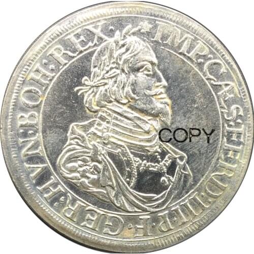 German States Free city of Augsburg 1 Thaler - Ferdinand III 1643 Brass Plated Silver Copy Coins