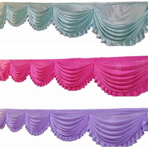 HOT Sale Ice Silk Swag Drape Valance Fir For Backdrop Curtain Wedding Stage Background Decoration