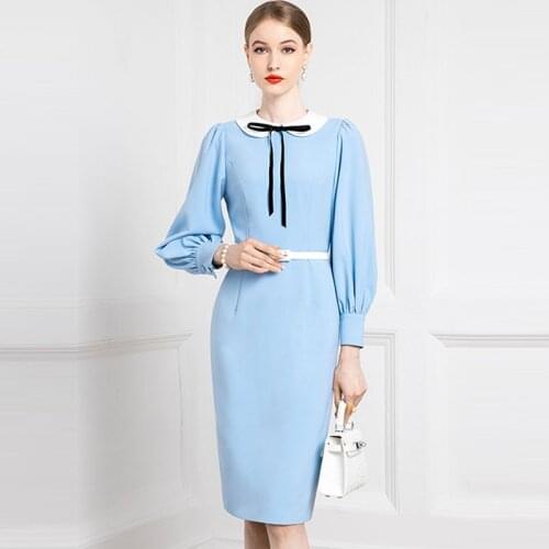 High End Celebrity Doll Collar Dress New Spring Dress Of 2021