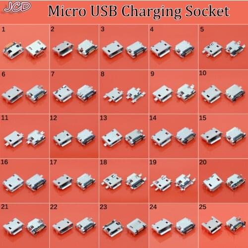 JCD 5 Pin SMT Socket Connector Micro USB Type B Female Placement SMD DIP Socket Connector 7 Pin Micro USB Connector for Lenovo