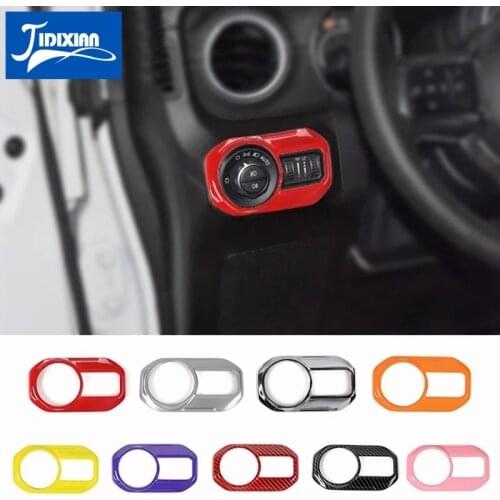 MOPAI Car Headlight Lamp Switch Button Decor Cover Stickers Accessories for Jeep Wrangler JL 2018+ for Jeep Gladiator JT 2018