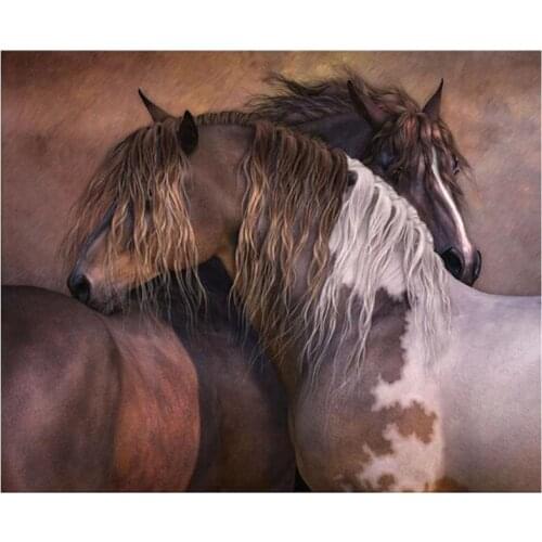 Full Drill Square Round 5D DIY " Horse"Embroidery Cross Stitch Rhinestone Mosaic Picture Home Decor Diamond Painting FC522