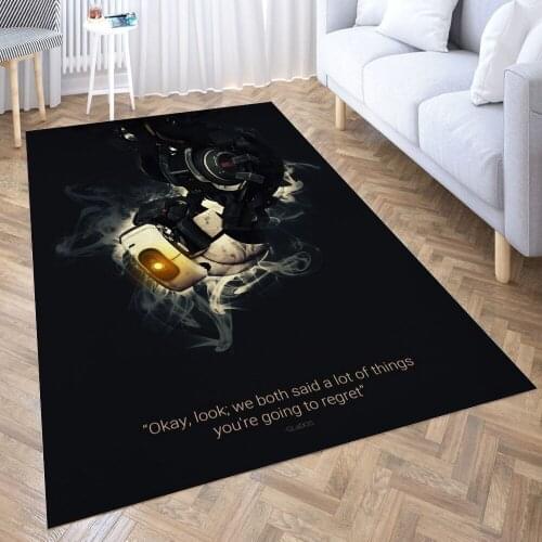 Glados Quote Carpet for Living Room 3D Anime Cartoon Rug Gamer Teen Room Bedside Lounge Rug Kids Children Floor Mats